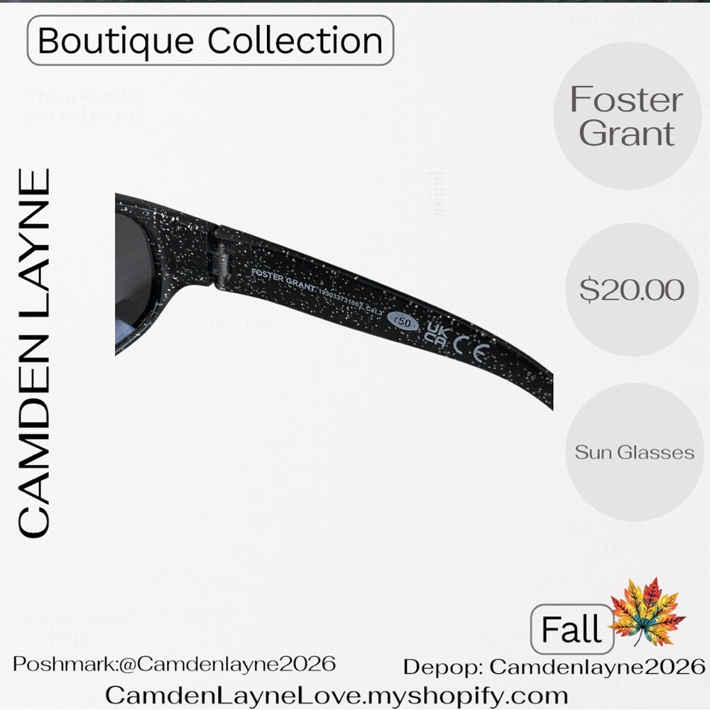Foster Grant Black Sunglasses - Picture 7 of 7